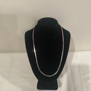 Stamped FMC 925 Italy Silver Herringbone Necklace Length 24” Wide 3mm